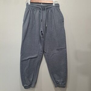 Primark Womens Blue Fleece Lined Jogger Sweatpants Size Medium Drawstring Cuffs